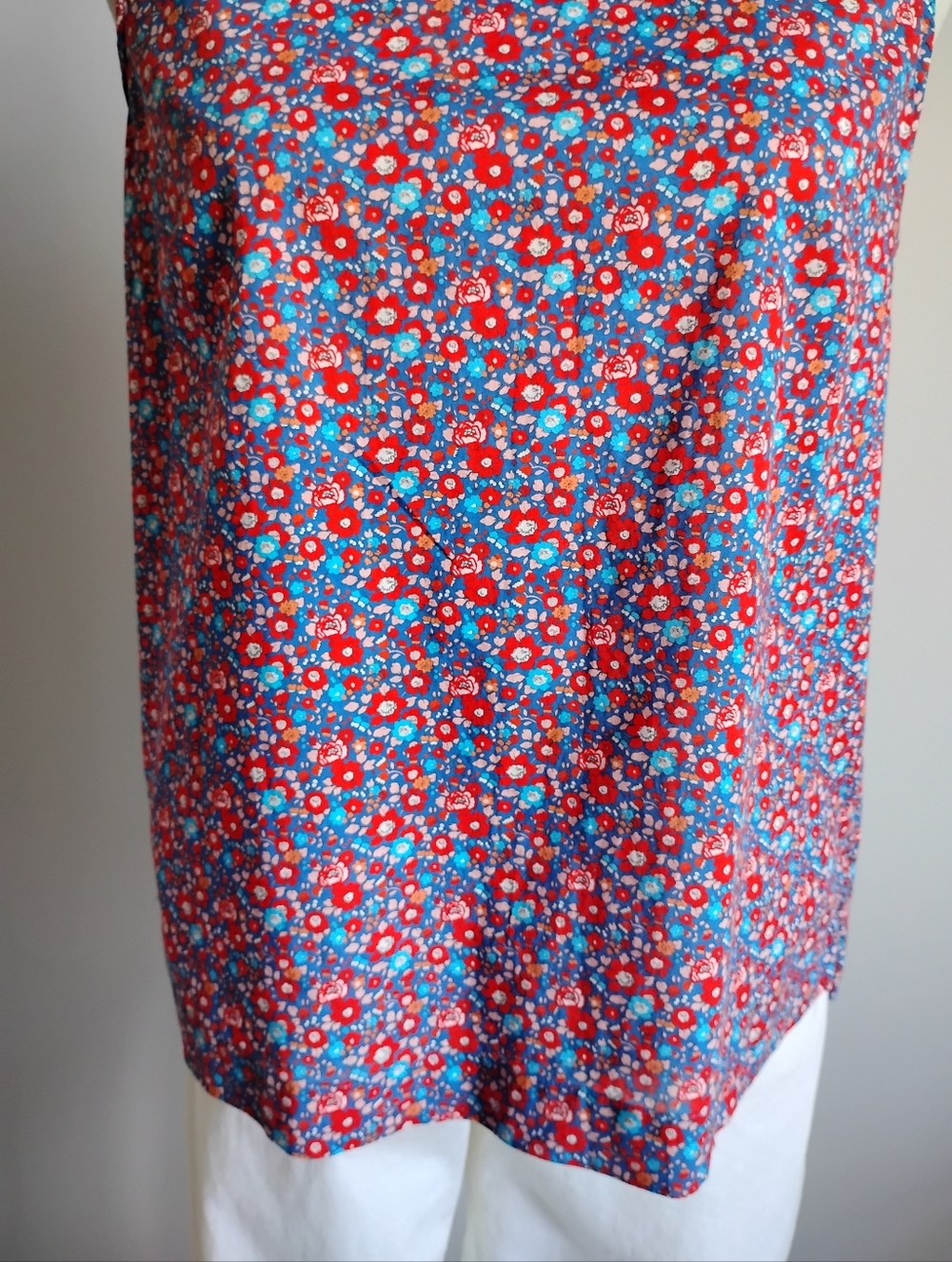 J. Crew Liberty Art Fabric Betsy Ann Blouse Red Blue Floral Cottagecore Size - Picture 3 of 13